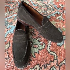 Newton Penny Loafers in Brown Suede